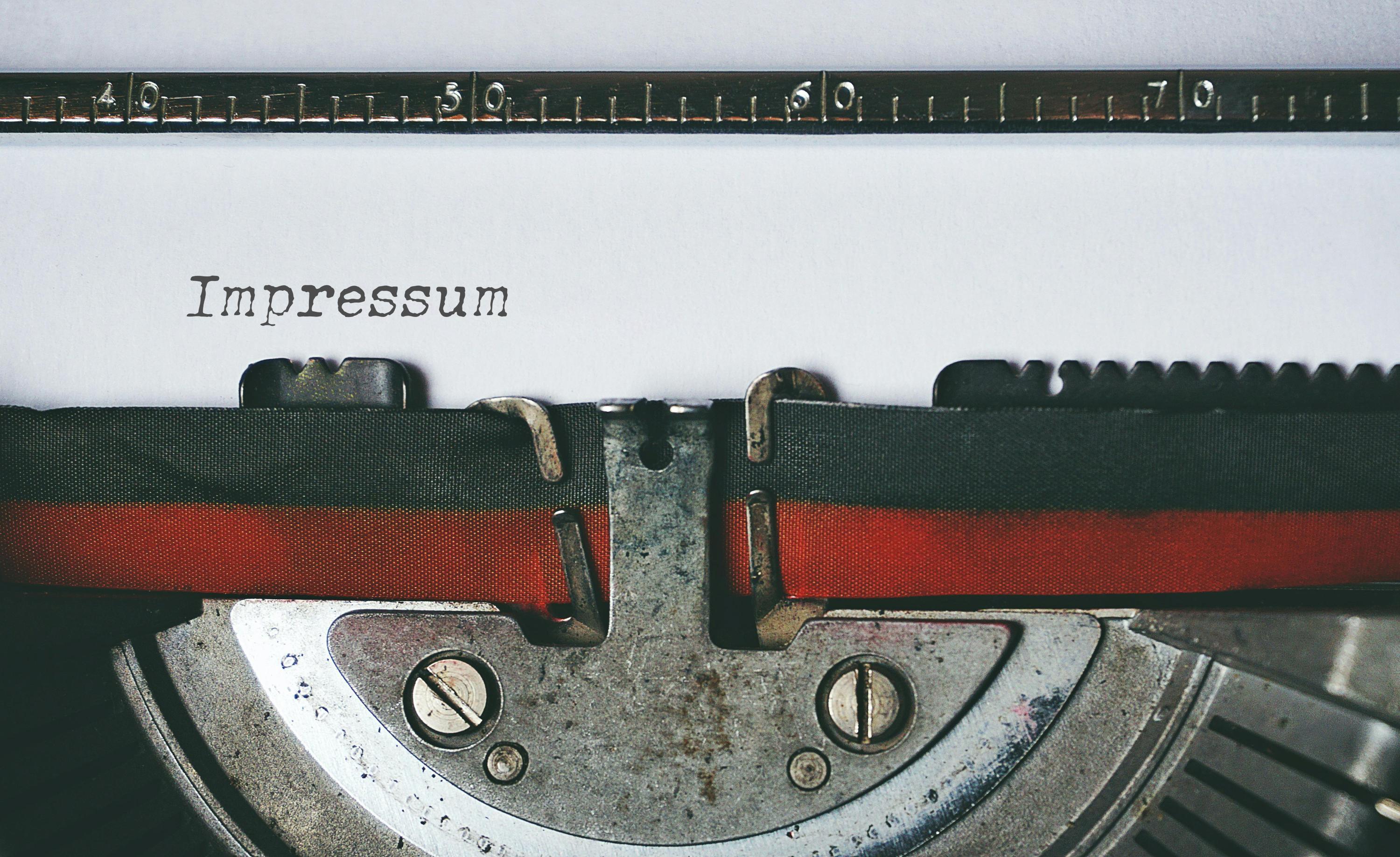 Impressum typewriter